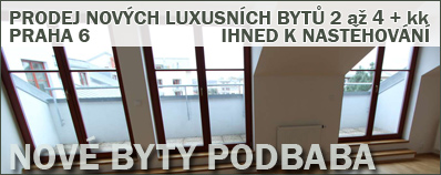 Prodej nových luxusních bytů 1 až 4 + kk - Podbaba - Praha 6 - ihned k nastěhování